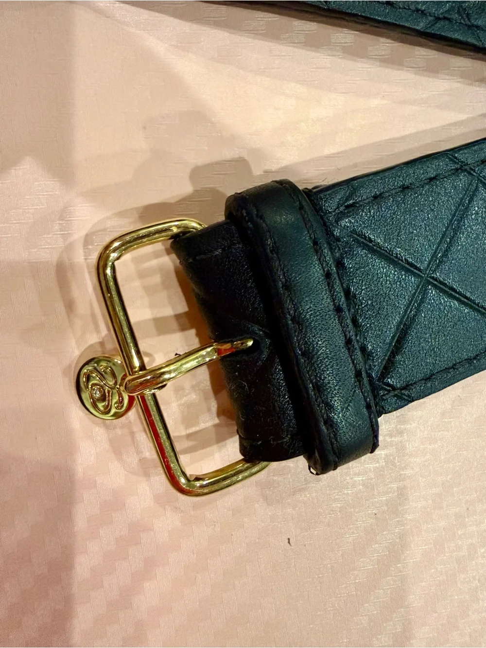 Black Quilted Leather Watch Strap with Gold Hardware by Spark’l Bands